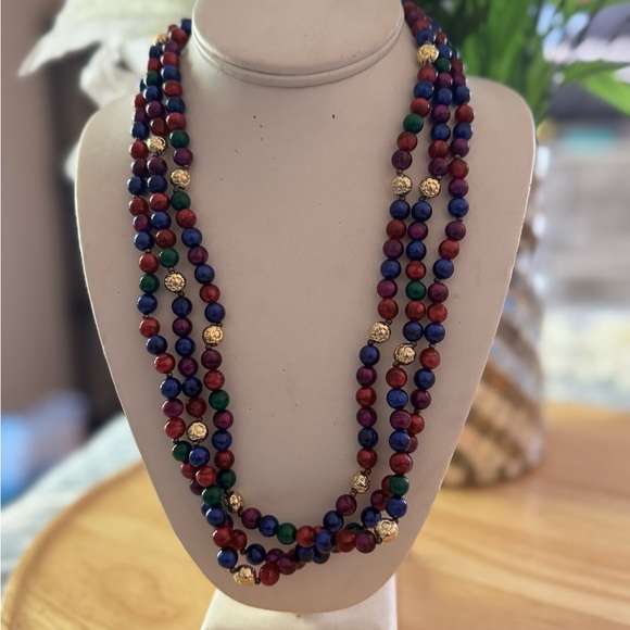 - TURQUIOSE AFRICAN MALA BECKLACE STATEMENT NECKLACE - Picture 9 of 13